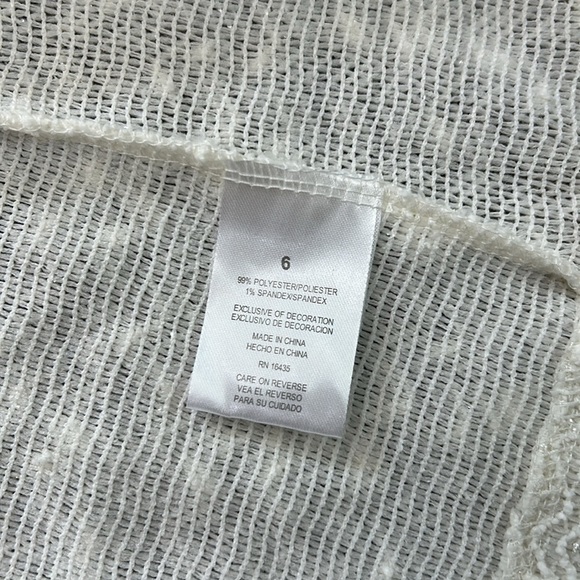 NANETTE GIRLS CREAM SPARKLE BUTTON-BOW ACCENT JACKET SIZE 6 - Picture 8 of 12